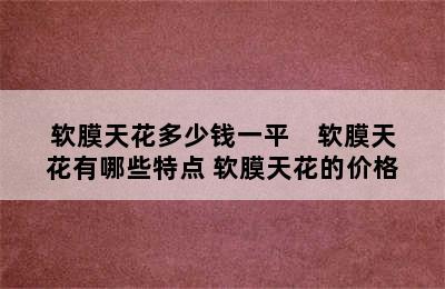 软膜天花多少钱一平    软膜天花有哪些特点 软膜天花的价格